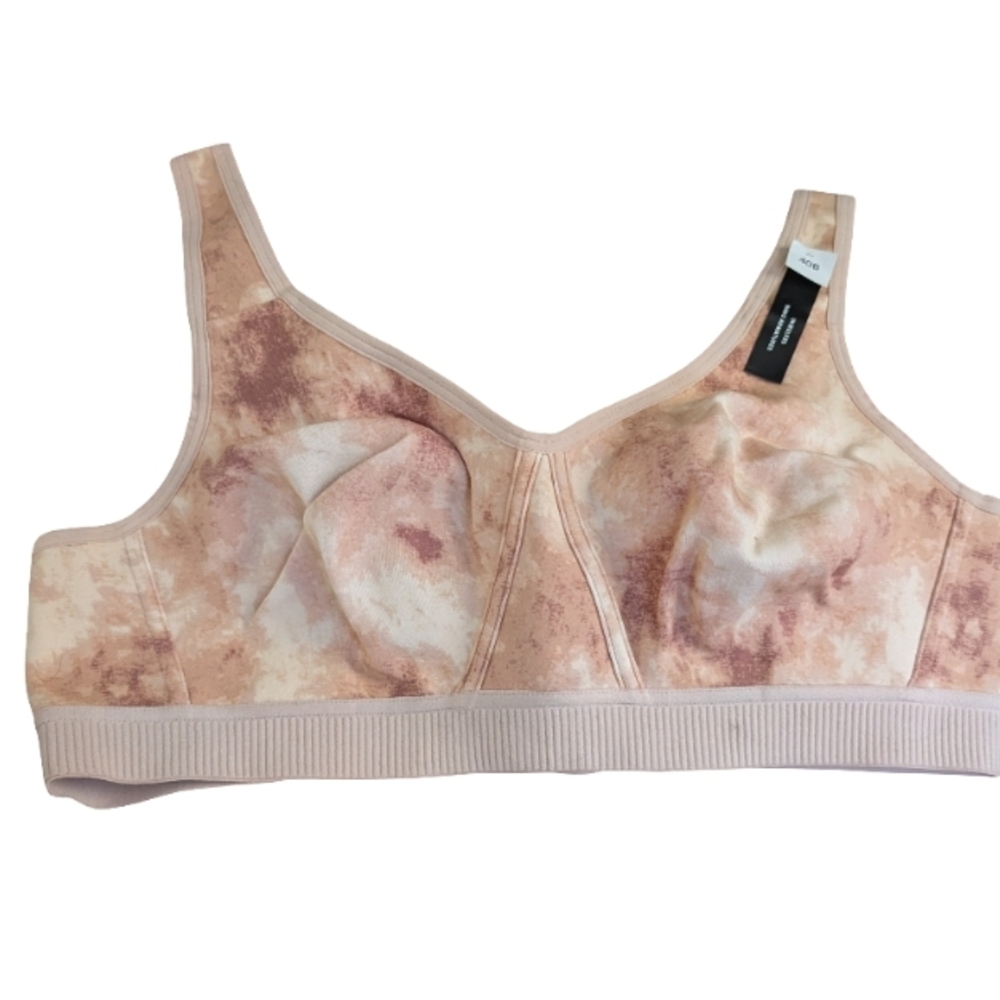Addition Elle Deesse Lingerie Pink Tie-Dye Bra Wireless Comfortable Support 40B